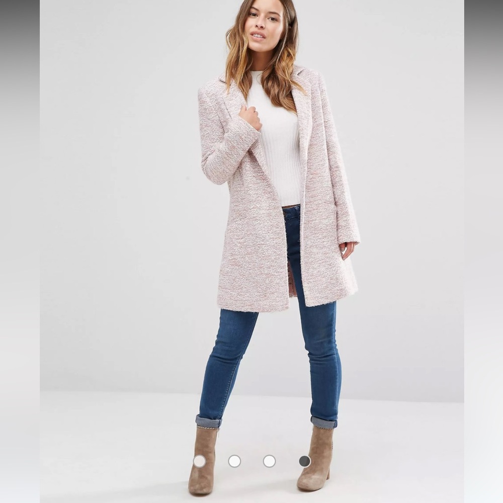 NWOT ASOS Textured Coat in Blush